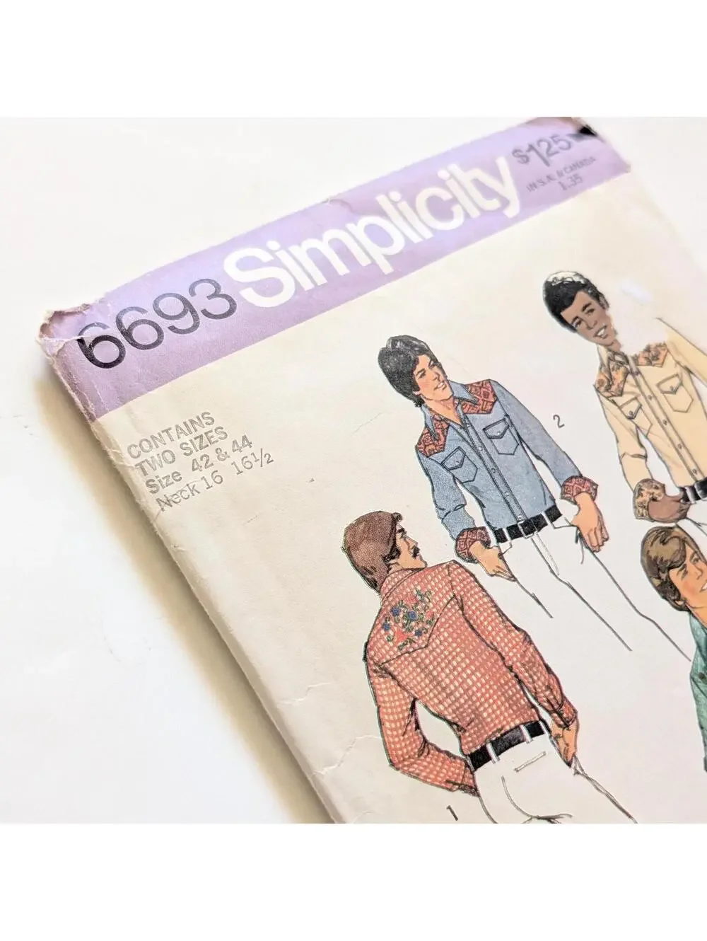 1970s Simplicity Western Shirt Sewing Patterns - 6693 - 7051